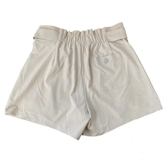 Athleta Skyline Shorts II Abalon Gray Neutral Paperbag Shorts Women’s Size 6 - Picture 4 of 8